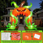 Witchwood™ 12FT Giant Halloween Pumpkin Arch Inflatable with LED Lights, Scary Blow-Up Decoration for Lawn, Garden, and Yard Holiday Party