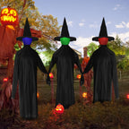 Witchwood™ Zimtwon 5.2ft Halloween Decorations Halloween Witches Halloween Props Sorcerers Animated Wicked Sound LED Lighted Glowing Head