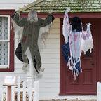 Witchwood™ 2 Pack 47 inch Halloween Decor Climbing Zombie Skeleton with Bloodstains,Halloween Hanging Decorations Indoor and Outdoor Yard Decorations