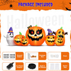 Witchwood™ 7.9FT Halloween Inflatable Pumpkin Ghost with Lights, Halloween Blow Ups Outdoor Decoration for Home Party