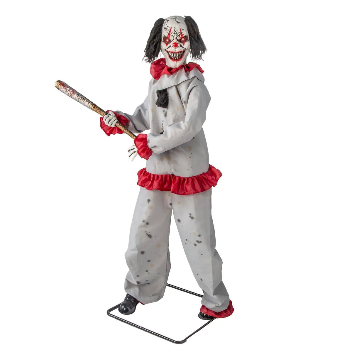 Witchwood™ 5 Ft. 8 3/4" Animated Standing Clown with Baseball Bat Halloween Decoration