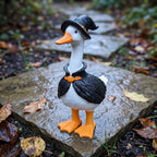 Witchwood™ Clearance! Witch Goose Figurine with Hat and Cape, Halloween Porch Goose Statue 11.8", Resin Lawn Goose Decor for Yard, Halloween Gift Ideal