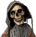 Witchwood™ 67" Standing Grim Reaper with Chain, Large Halloween Decorations Outdoor, Life Size Animatronics Skelton, Sound-Actived Party Decor with Creepy Sound & LED Eyes, Scary Haunted House Props