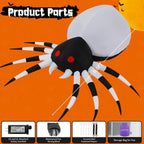 Witchwood™ Halloween Inflatable 6 FT Spider Inflatables Outdoor Decorations with Magic Light, Scary Inflatable Halloween Spider Blow Up Spider, Halloween Blow Up Decorations Outside Clearance for Holiday