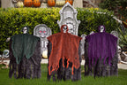 Witchwood™ Nifti Nest Halloween Skeleton, 3 Pcs Ghost Decorations, Halloween Props, Halloween Yard Decorations, Black,Green,Red
