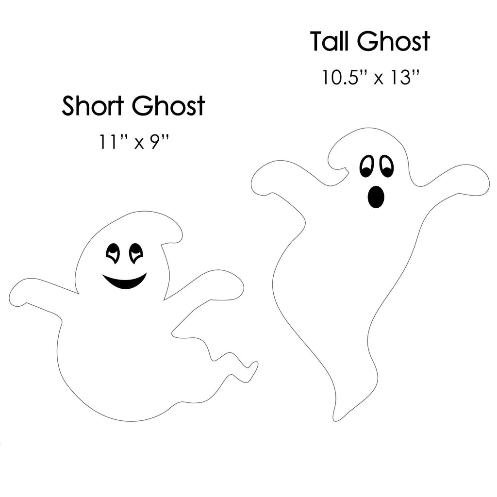 Witchwood™ Big Dot of Happiness Spooky Ghost - Ghost Shape Lawn Decoration Signs - Outdoor Halloween Yard Decorations - 10 Piece
