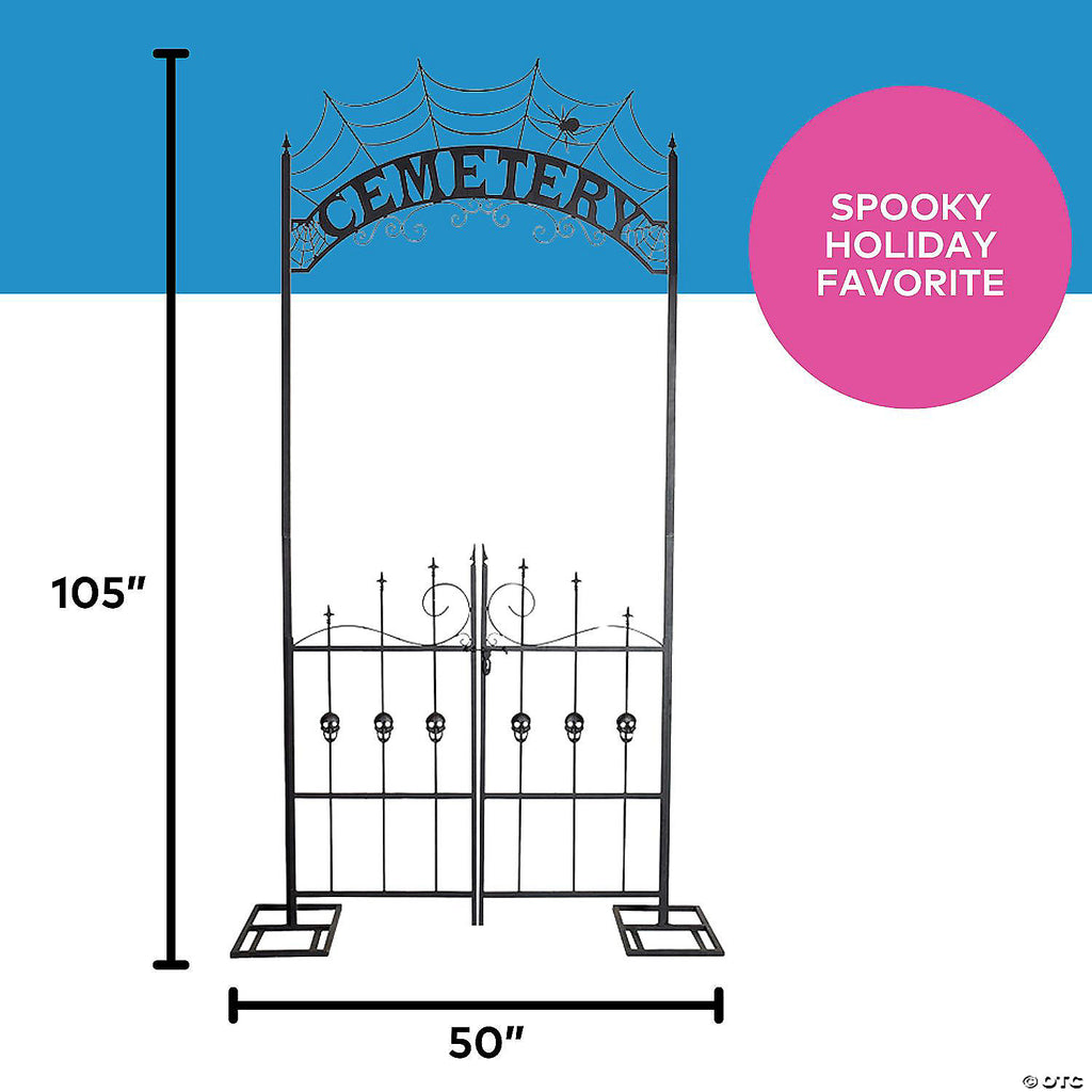 Witchwood™ Halloween Cemetery Archway Gate 8.5 Ft Haunted House Graveyard Entrance Prop