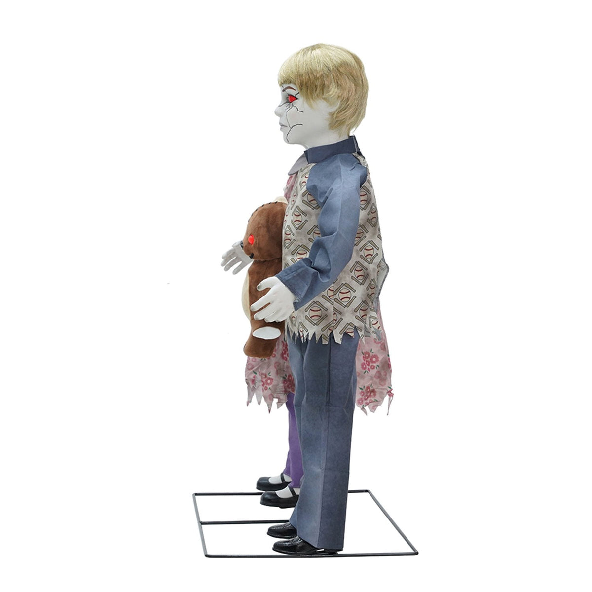 Witchwood™ Apocalypse Twins Halloween Animatronics with Red Eyes & Head Sync, 3-Ft