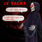 Witchwood™ 6ft Life-Size Halloween Animatronic Grim Reaper - Sound-Activated, 1-Minute Assembly for Yard/Haunted House/Party