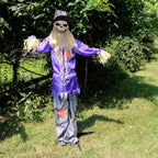 Witchwood™ 6 ft Standing Halloween Scarecrow Yard Decoration with LED Green Eyes, HHSCR-5FLS