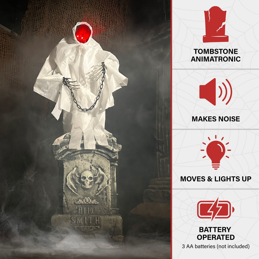 Witchwood™ 4.3 ft Touch-Activated Animated Spectre on Tomb Halloween Accessory, HHRPRTOMB-1FLSA