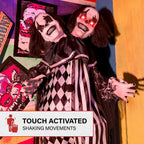 Witchwood™ Lifesize 5.5 ft Animatronic Two-Headed Clown with Lights and Sound, Indoor/Outdoor Halloween Decoration, HHCLOWN-37FLSA