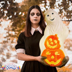 Witchwood™ PMU Halloween Light-Up Ghost Pumpkin Trick or Treat Blow Mold Decorations - Perfect for Halloween, Home, Lawn, Yard, Decor (Indoor and Outdoor)