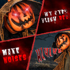 Witchwood™ 6ft Pumpkin Man Animated Animatronic Decoration Creepy Halloween w/ Classic Cape Creepy Cloaked Jack-o'-Lantern for Porch & Yard