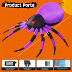 Witchwood™ Halloween Inflatable 5 FT Halloween Spider Inflatable, Inflatable Halloween Spider Halloween Blow Up Spider with LED Lights, Outdoor Halloween Decorations Clearance for Halloween/Holiday/Party