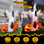 Witchwood™ 12 FT Halloween Inflatables Ghost Pumpkin Outdoor Halloween Decoration
