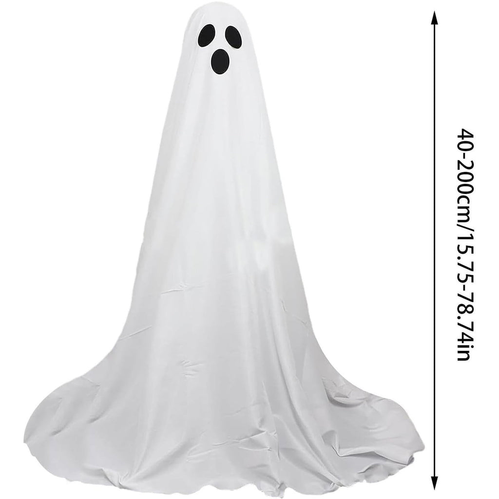 Witchwood™ Halloween Ghost Decorations 8ft Tall Glowing White Fabric Ghost with Light Stand for Front Porch Yard Indoor Outdoor Spooky Party Decor