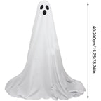 Witchwood™ Halloween Ghost Decorations 8ft Tall Glowing White Fabric Ghost with Light Stand for Front Porch Yard Indoor Outdoor Spooky Party Decor