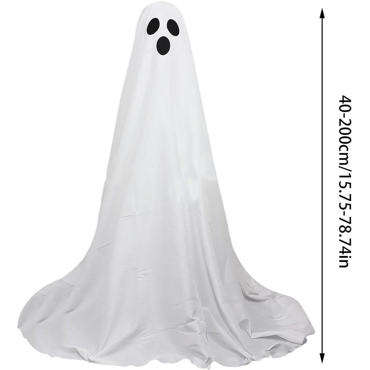 Witchwood™ Halloween Ghost Decorations 8ft Tall Glowing White Fabric Ghost with Light Stand for Front Porch Yard Indoor Outdoor Spooky Party Decor