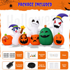 Witchwood™ (2 pack) 7ft Long Halloween Inflatable with Lights,Pumpkin Ghost for Outdoor Decorations