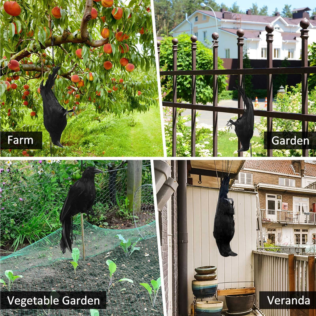 Witchwood™ Halloween Realistic Hanging Dead Crows Decoy Fake Crows for Halloween Garden Tree Porch Terrify Decorations