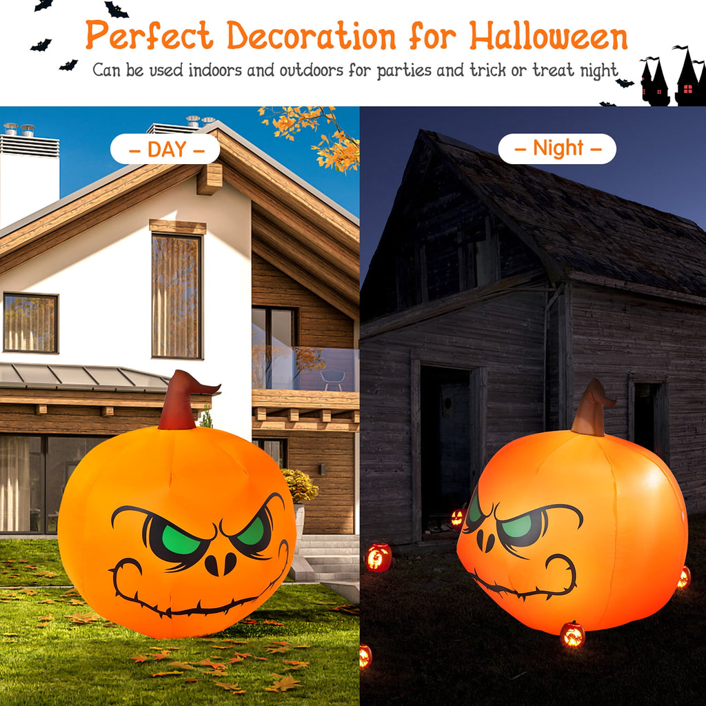 Witchwood™ Costway 4 FT Halloween Inflatable Pumpkin Large Blow up with Build-in LED Light