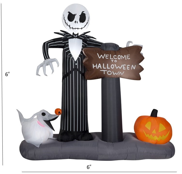 Witchwood™ Industries Yard Inflatables Nightmare Before Christmas Halloween Town Scene, 6 ft