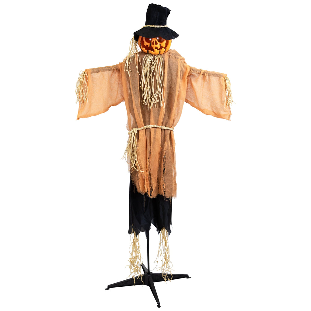 Witchwood™ Animated Jack-O'-Lantern Scarecrow Halloween Decoration - 6'