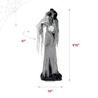 Witchwood™ Towering Witch Halloween Animatronic with Glowing Eyes & Magic Ball, 9.8-Ft