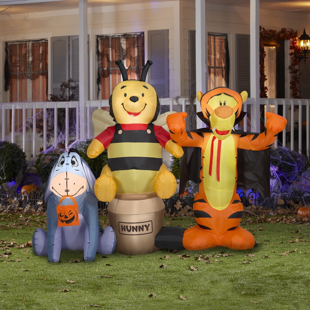 Witchwood™ Airblown Inflatable Halloween Pooh and Friends Scene Disney, 5 ft Tall, Multi