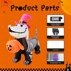 Witchwood™ Halloween Inflatables 5.7 FT Halloween Skeleton Dog Inflatable, Halloween Skeleton Puppy Inflatable with Build-in LEDs, Outdoor Halloween Decorations Clearance for Halloween Holiday Party