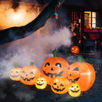 Witchwood™ 7 FT Halloween Inflatables Pumpkin, Halloween Decoration 7 Blow up Pumpkins w/ Build-in LEDs for Halloween Party