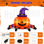 Witchwood™ 6.2FT Halloween Inflatable Decorations Pumpkin Spider with LED Lights, Halloween Blow Ups for Yard Party