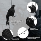 Witchwood™ Halloween Realistic Hanging Dead Crows Decoy Fake Crows for Halloween Garden Tree Porch Terrify Decorations