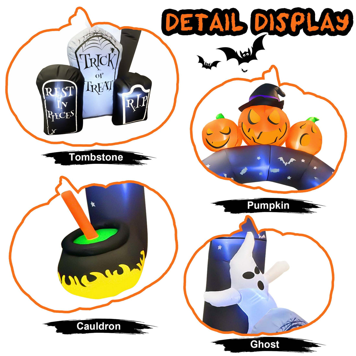 Witchwood™ 10 FT Halloween Inflatables Archway Outdoor Decorations, Scary Halloween Arch Blow Up Yard Decorations for Front Yard Lawn Garden Decor