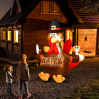Witchwood™ Thanksgiving Inflatable Turkey 5FT Blow up Outdoor Thanksgiving Inflatables Decoration with LED Lights for Holiday Party Yard Garden