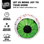 Witchwood™ 2 Pack Halloween Inflatable Eyes Decoration with Build-in LEDs,3 ft Blow Ups Green Eyes for Yard,Halloween Decor Outdoor with LEDs Party Supplies Blow up Decoration