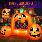 Witchwood™ 8.5FT Halloween Inflatable,Pumpkin Photo with Lights for Party Yard Decorations
