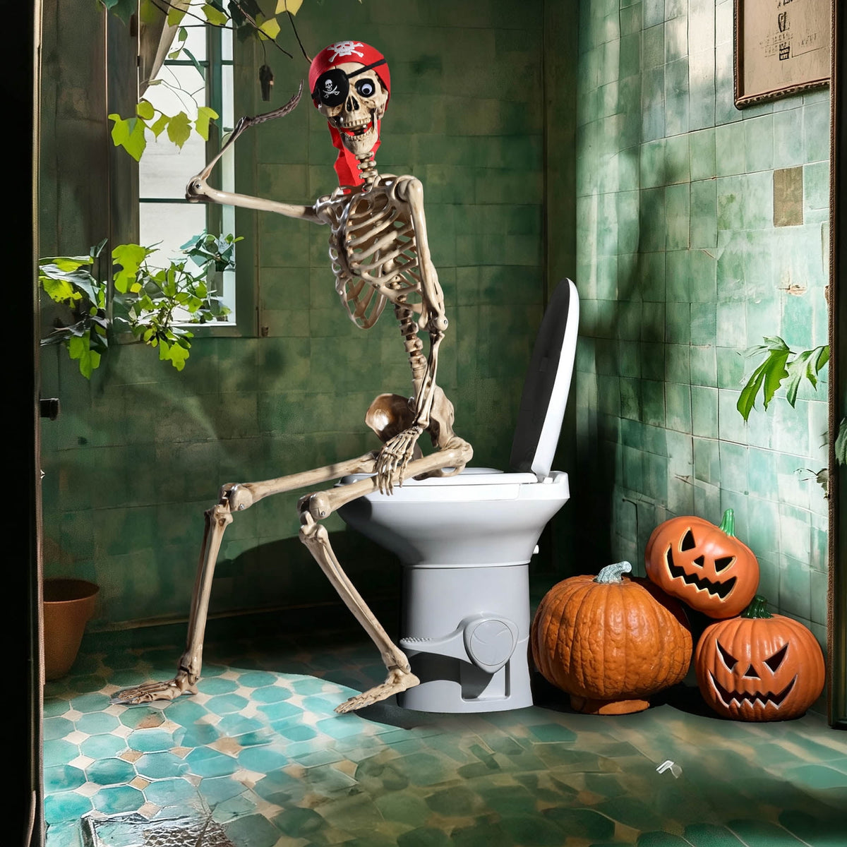 Witchwood™ Yescom Pirate Life Size Skeleton Poseable Full Size 5.6 Ft Halloween Party Decorations Haunted House 2026