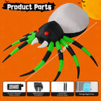 Witchwood™ Halloween Inflatable 8 FT Halloween Blow Up Spider, Halloween Inflatables Spider Giant Spider Inflatable with LED Lights Built-in, Outdoor Halloween Decorations Clearance for Halloween/Holiday