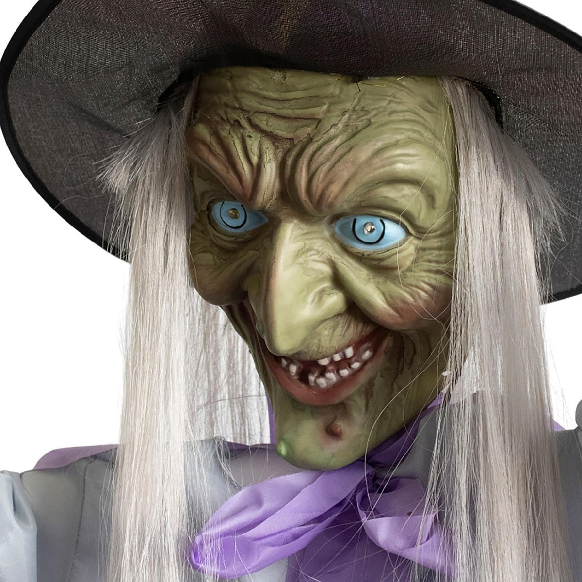 Witchwood™ Witch Decorations Halloween 6 FT Scary Flying Witch Decorations Animatronics Halloween Props with Scary Sounds and Lights Decorations for Outside Indoor Garden Yard