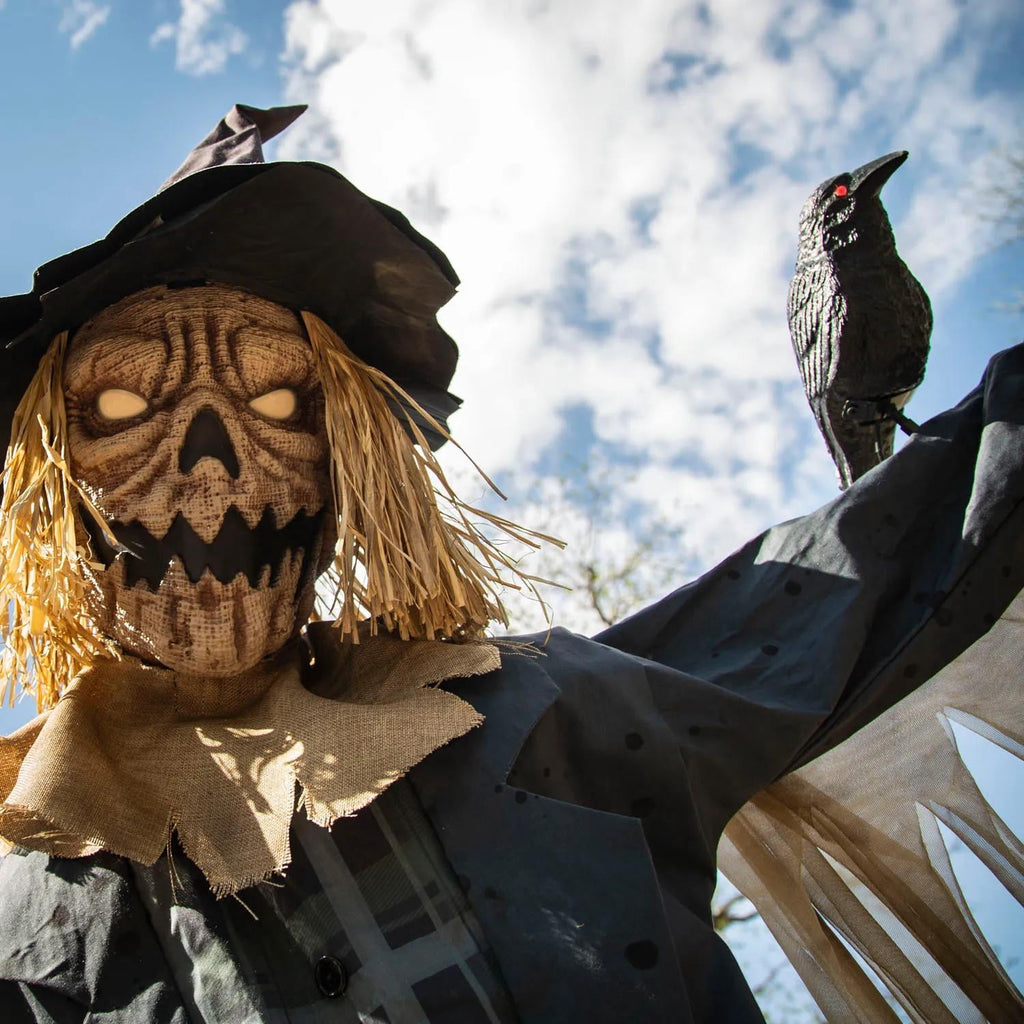 Witchwood™ Staked Scarecrow Prop 8ft Animated Halloween Yard Decor Haunted House Display
