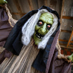 Witchwood™ 43 1/4" x 4 Ft. 9" Light-Up Hunchback Witch Standing Halloween Decoration