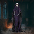 Witchwood™ 6ft Life-Size Halloween Animatronic Grim Reaper - Sound-Activated, 1-Minute Assembly for Yard/Haunted House/Party