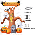 Witchwood™ Coolmade 8ft Halloween Inflatables Decorations Inflatable Dead Tree Outdoor Decorations with LED Lights Built-in Blow Up Yard Decoration Pumpkin Ghost for Halloween Outdoor