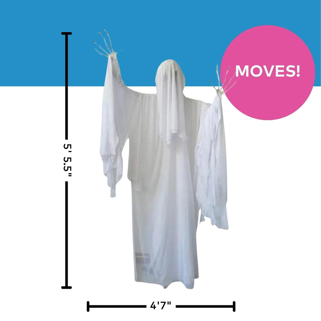 Witchwood™ Morris Costumes4 Ft. 7" x 5 Ft. 5 1/2" Skeleton Ghost Animated Prop Standing Halloween Decoration