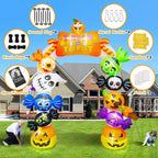 Witchwood™ 10FT Inflatable Candy Ghost Pumpkin Archway with Built-in Lights ? Giant Outdoor Yard & Garden Decoration for Halloween, Indoor/Outdoor Use