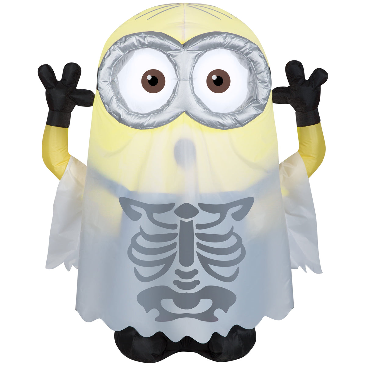 Witchwood™ 3.5 Ft Minion Dave in Ghost Skeleton Costume Halloween Airblown Inflatable Minions