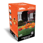 Witchwood™ 7 ft Halloween Inflatable Long Pumpkin with Witch's Cat Decorations Inflatables with Build-in LEDs,Halloween Decor Outdoor Blow Up Yard Decorations