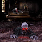 Witchwood™ Halloween Animated Decorations, Outdoor Crawling Zombie with Horror Sound & Glowing Eyes, Zombie Ground breaker Ghost for Graveyard, Lawn, Haunted House Prop Decor